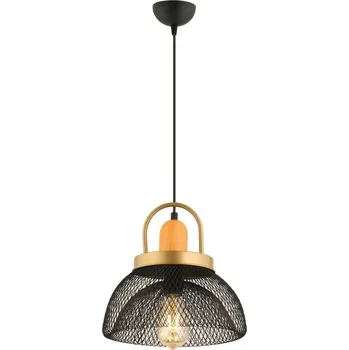 Lustr na lanku MONZA 1xE27/40W/230V pr. 29 cm černá/zlatá