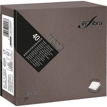 Papírový ubrousek INFIBRA Papírové ubrousky Linea New Soft-touch hnědá 2vrstvy 38x38cm - 40ks