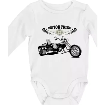 Moto trike - Body kojenecké s dlouhým rukávem - Dlouhý r. do 3 měs ( Bílá )