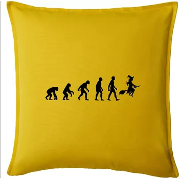 Polštář Evoluce čarodějnice - Polštář 50x50 - 50x50 - Pouze potah ( Žlutá )