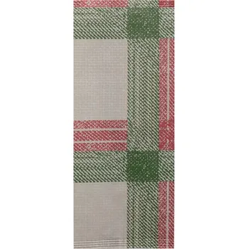 Papírový ubrousek INFIBRA Papírová kapsička na příbory Kostka s bílým ubrouskem bordó/zelená - 125ks