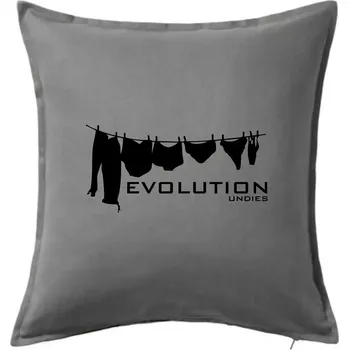 Polštář Evoluce spodního prádla - Polštář 50x50 - 50x50 - Pouze potah ( Tmavě šedý melír )