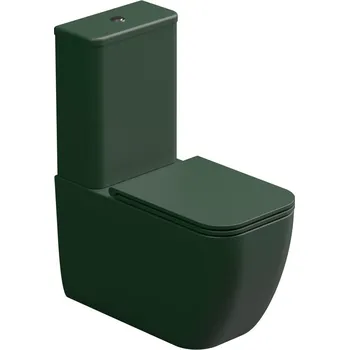 Klozet WC kombi Brio, rimless, smaraldo matné, včetně sedátka, BRSETMBL036