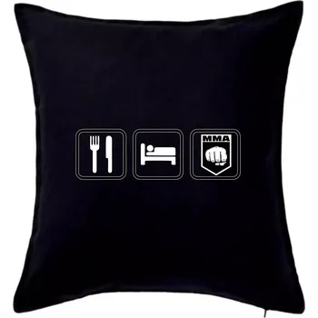 Polštář Eat sleep MMA v řádku - Polštář 50x50 - 50x50 - Pouze potah ( Černá )