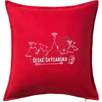 Polštář Profil České Švýcarsko - Polštář 50x50 - 50x50 - Pouze potah ( Červená )
