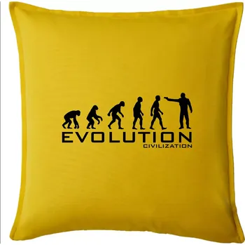 Polštář Evoluce civilizace - Polštář 50x50 - 50x50 - Pouze potah ( Žlutá )