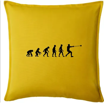 Polštář Evoluce hod kladivem - Polštář 50x50 - 50x50 - Pouze potah ( Žlutá )