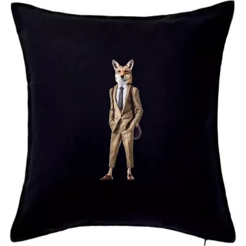 Polštář Vlk elegán - Polštář 50x50 - 50x50 - Pouze potah ( Černá )