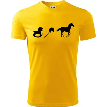 Chlapecké tričko Evoluce koně - Dětské triko sportovní (dresovina) - 122 cm/6 let ( Žlutá )