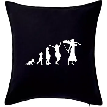 Polštář Evoluce cellistka - Polštář 50x50 - 50x50 - Pouze potah ( Černá )