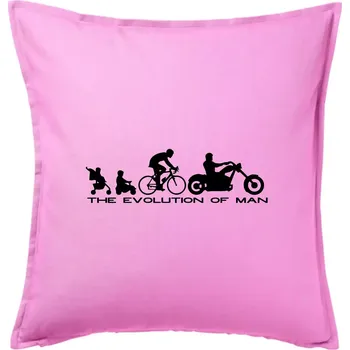 Polštář Evolution of man (Chopper) - Polštář 50x50 - 50x50 - Pouze potah ( Růžová )