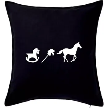 Polštář Evoluce koně - Polštář 50x50 - 50x50 - Pouze potah ( Černá )