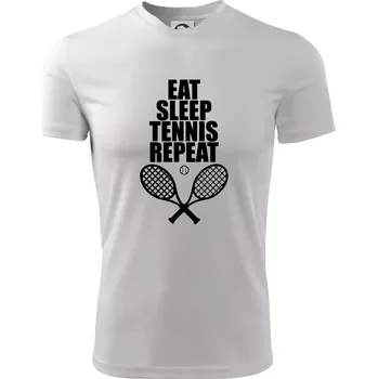 Chlapecké oblečení Eat sleep tennis - Dětské triko sportovní (dresovina) - 122 cm/6 let ( Bílá )