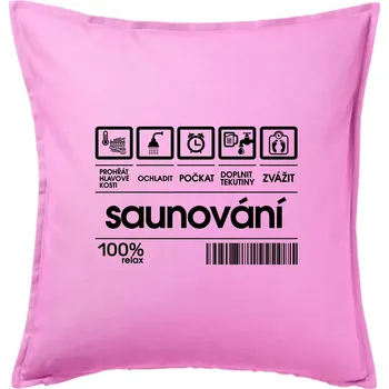 Polštář Čárový kód - sauna - Polštář 50x50 - 50x50 - Pouze potah ( Růžová )