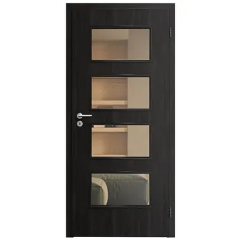 Interiérové dveře SAPELI SWING KOMFORT M49 - CPL LAMINÁT - OTOČNÉ DVEŘE VČ. ZÁRUBNĚ - Ořech královský Průchozí šířka (cm): 90, Průchozí výška (cm): 197, Typ skla: Planibel bronz