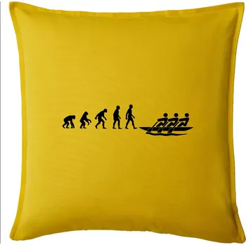 Polštář Evoluce veslování 3 lidi - Polštář 50x50 - 50x50 - Pouze potah ( Žlutá )