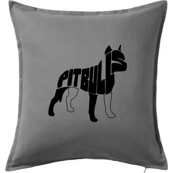 Polštář Pit Bull Teriér - Polštář 50x50 - 50x50 - Pouze potah ( Tmavě šedý melír )