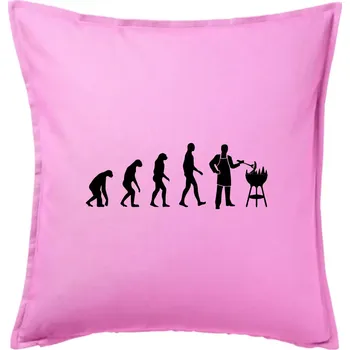 Polštář Evoluce Grilování - Polštář 50x50 - 50x50 - Pouze potah ( Růžová )