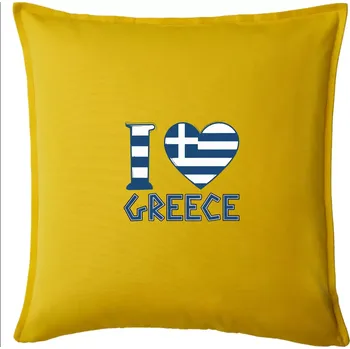 Polštář I love Greece - Polštář 50x50 - 50x50 - Pouze potah ( Žlutá )