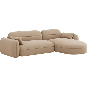 Pohovka Cosmopolitan Design Pískově hnědá sametová rohová pohovka Sydney 275 cm, pravá