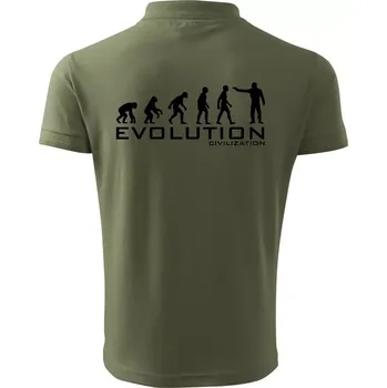 Pánská košile Evoluce civilizace - Polokošile pánská Pique Polo 203 - 5XL ( Khaki )