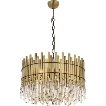 Lustr na řetězu CRYSTALLINE 8xE27/40W/230V pr. 60 cm mosaz