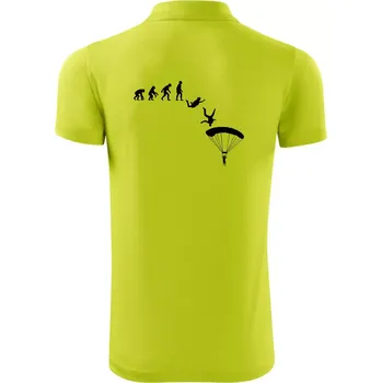 Pánská košile Evoluce parašutista seskok - Polokošile Victory sportovní (dresovina) - S ( Limetková )