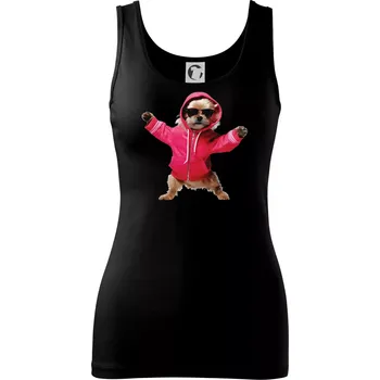 Dámské oblečení Yorkšír v mikině - Dámské tílko - M ( Černá )