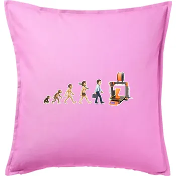 Polštář Evoluce 3D tisk - Polštář 50x50 - 50x50 - Pouze potah ( Růžová )