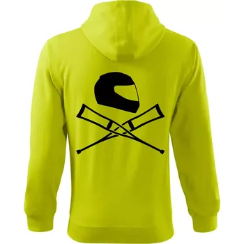 Pánská móda Silniční helma / berle - Mikina s kapucí na zip trendy zipper - XL ( Limetková )