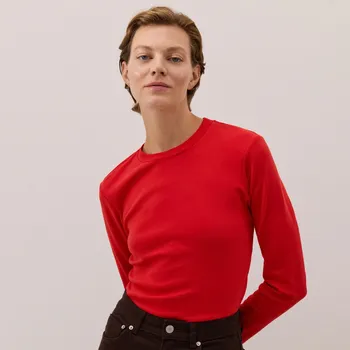 Reserved - Bavlněné tričko s dlouhými rukávy - ostře červená - 133GN-29X - 133GN-29X-XS