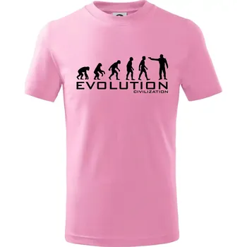 Chlapecké tričko Evoluce civilizace - Tričko dětské bavlněné - 98 cm / 2 roky ( Růžová )