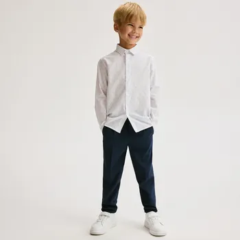 Reserved - Elegantní kalhoty z viskózové směsi - tmavomodrá - 839ET-59X - 839ET-59X-158