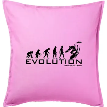 Polštář Evoluce snowboardu - Polštář 50x50 - 50x50 - Pouze potah ( Růžová )