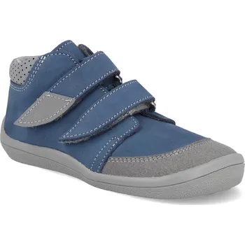 Barefoot dětské kotníkové boty Beda - Mike užší kotník s pevným opatkem modré Velikost: 32