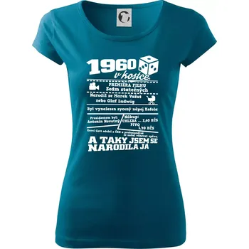 1960 v kostce - Dámské triko Pure - M ( Petrolejová )