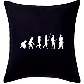 Polštář Evoluce zedník zbiječka - Polštář 50x50 - 50x50 - Pouze potah ( Černá )