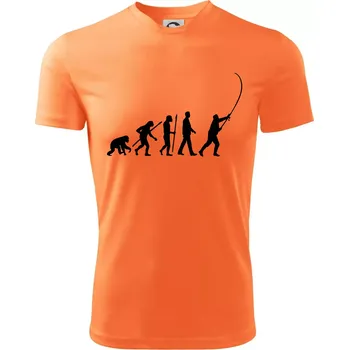 Chlapecké tričko Evoluce rybaření - Dětské triko sportovní (dresovina) - 158 cm/12 let ( Neon mandarine )