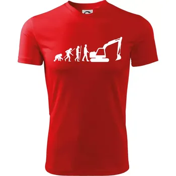 Evoluce bagr velký - Dětské triko sportovní (dresovina) - 158 cm/12 let ( Červená )