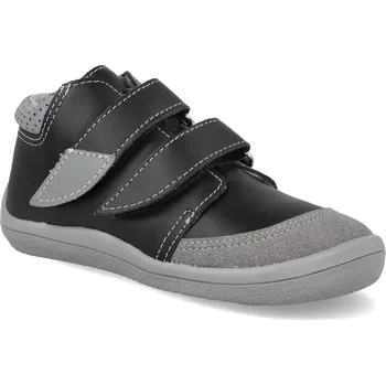 Barefoot dětské kotníkové boty Beda - Luc s pevným opatkem černé Velikost: 33