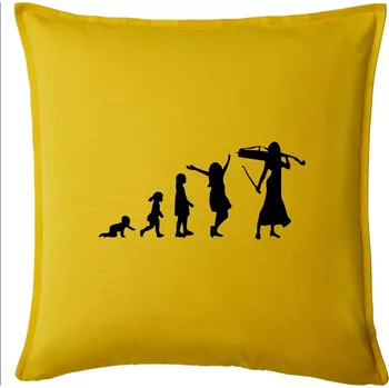 Polštář Evoluce cellistka - Polštář 50x50 - 50x50 - Pouze potah ( Žlutá )