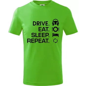 Chlapecké tričko Drive eat sleep repeat - Tričko dětské bavlněné - 98 cm / 2 roky ( Apple Green )