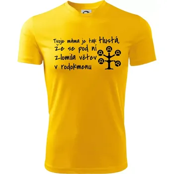 Tvoje mama je tak tlustá - větev - Dětské triko sportovní (dresovina) - 146 cm/10 let ( Žlutá )