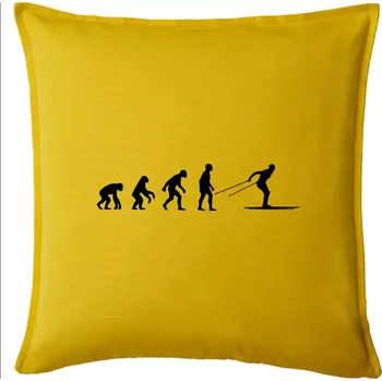 Polštář Evoluce běhu - běžky - Polštář 50x50 - 50x50 - Pouze potah ( Žlutá )