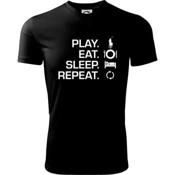 Chlapecké tričko Play Eat Sleep Repeat polo - Dětské triko sportovní (dresovina) - 122 cm/6 let ( Černá )