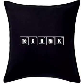 Polštář Periodická tabulka technik - Polštář 50x50 - 50x50 - Pouze potah ( Černá )