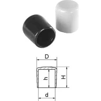Vonkajšia krytka plastová d-2,95, H-8,8, h-7,4, D-5,2mm Černá