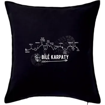 Polštář Profil Bílé Karpaty - Polštář 50x50 - 50x50 - Pouze potah ( Černá )