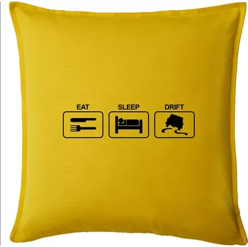 Polštář Eat sleep Drift - Polštář 50x50 - 50x50 - Pouze potah ( Žlutá )