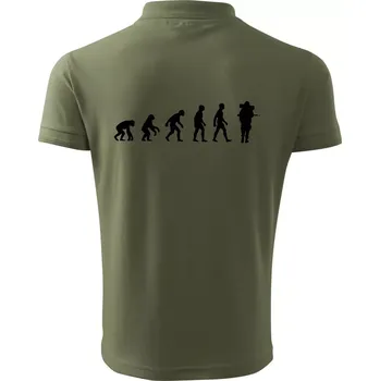 Pánská košile Evoluce vojáka - plná polní - Polokošile pánská Pique Polo 203 - XL ( Khaki )